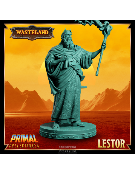 Escultura profesional del Rey Hechicero Lestor en escalas 32 mm y 75 mm.