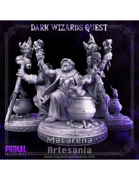 Figura de Chamán Orco Dunkun en resina de alta calidad para campañas de D&D y miniaturas de fantasía.