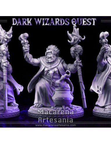 Figura de resina Chamán Orco Dunkun para partidas de Dungeons & Dragons y escenografía fantasy.