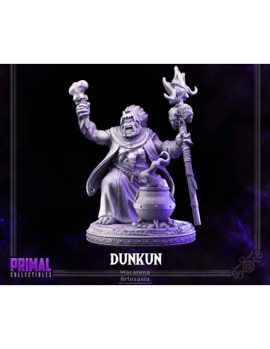 Chamán Orco Dunkun, miniatura perfecta para coleccionistas y pintores de figuras de fantasía oscura.