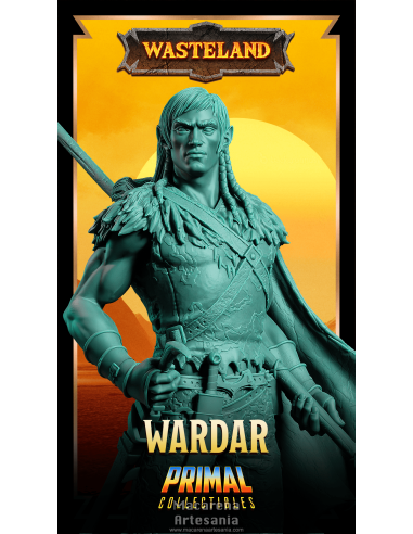 Miniatura de mago elfo Wardar impresa en 3D de alta calidad.