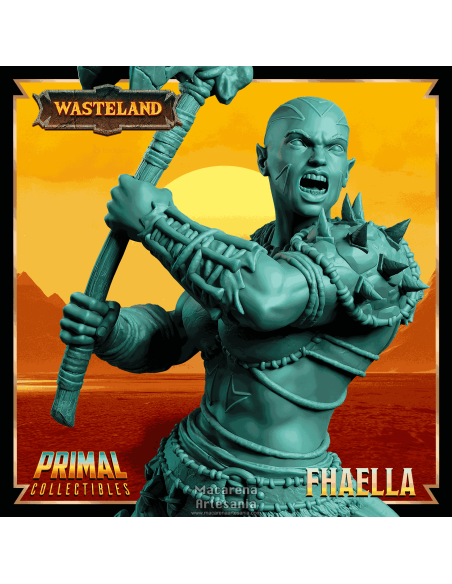 Figura 3D de Fhaella guerrera tribal de Primal Collectibles en resina