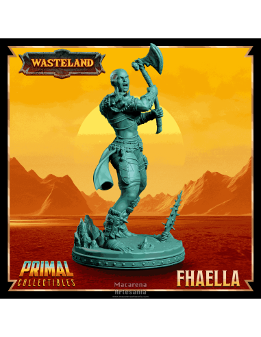 Figura femenina fantasy estilo Wasteland impresa en alta calidad
