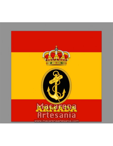 Azulejo cuadrado con el emblema de la Armada Española y bandera. Solo disponible en nuestra tienda online.