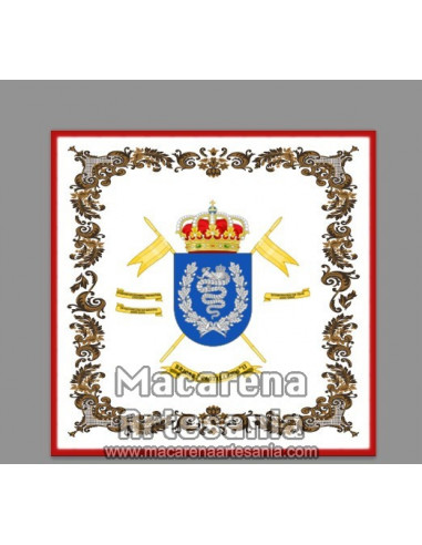 Azulejo cuadrado con el emblema de la Brigada de Caballeria Castillejos II. Solo disponible en nuestra tienda online.