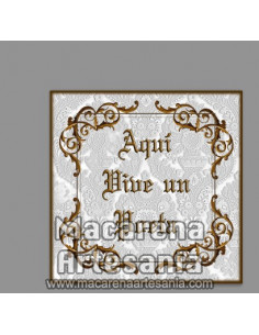 Azulejo cuadrado para regalo al poeta y el texto "Aqui vive un Poeta" solo en venta en nuestra tienda online.