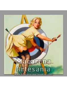 Azulejo cuadrado estilo vintage-retro tiro al arco, solo en venta en nuestra tienda online.