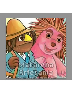 Azulejo cuadrado estilo vintage de Espinete y don Pimpon, en venta en nuestra tienda online.