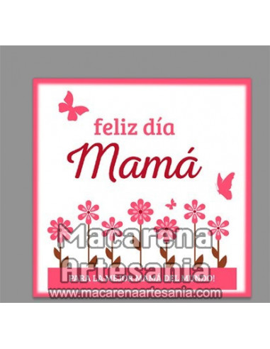 Azulejo cuadrado con el texto Feliz día Mama - Para la mejor mama del mundo. olo en venta en nuestra tienda online.