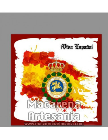 Azulejo cuadrado con Venera de la Real y Militar Orden de San Hermenegildo