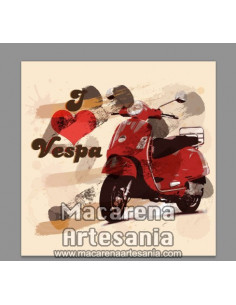 Azulejo cuadrado estilo vintage Yo Vespa, en venta en nuestra tienda online.