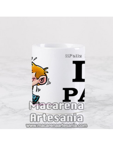 Taza ideal para regalo del padre de cerámica con el texto " I love Papá" en venta en nuestra tienda de regalos personalizados