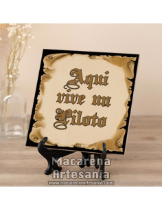 Azulejo para regalar a un Piloto y el texto "Aquí vive un Piloto" en venta en nuestra tienda.