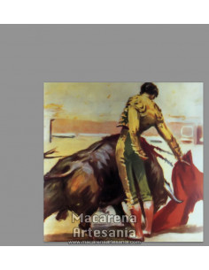 Azulejo cuadrado de un torero vintage, solo en venta en nuestra tienda online.