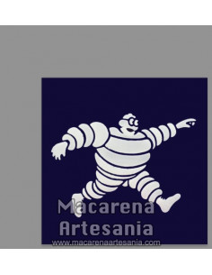 Reproducción en azulejo cuadrado tipo decoración con publicidad Michelin solo en nuestra tienda online