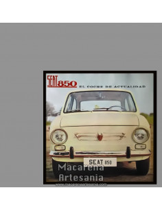 Azulejo cuadrado estilo vintage de Seat 850 , en venta en nuestra tienda online.