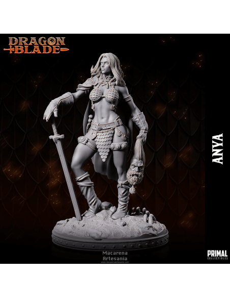 Anya Bárbara Humana en resina premium, impresión 3D profesional de Macarena Artesanía.